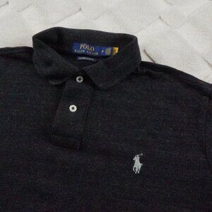 Polo Ralph Lauren Custom Slim Fit Polo Shirt Mens Medium Gray Formal Preppy